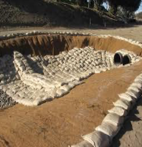 Sandbags for Stormwater Pond Lining